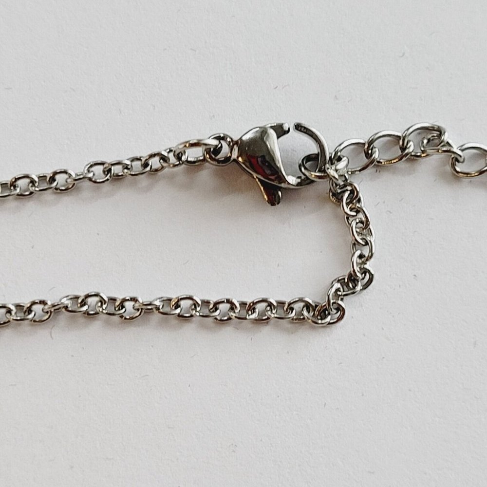 Stainless Steel 18" Necklace Solid Polished Bunny Rabbit Pendant Engraveable NEW - Picture 4 of 4